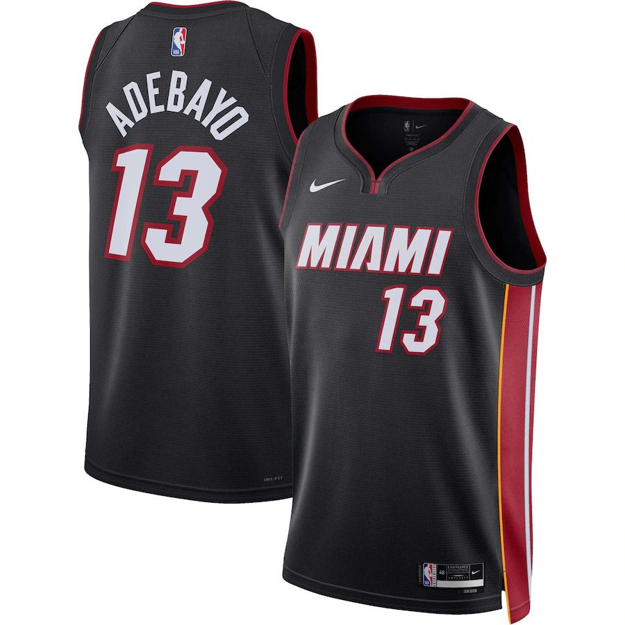 Men Miami Heat #13 Bam Adebayo Nike Black Icon Edition 2022-23 Swingman NBA Jersey->miami heat->NBA Jersey